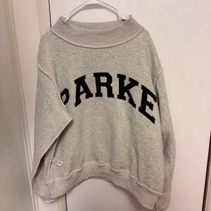 SET X PARKE Reversible Mock Neck Sweatshirt Gray Size S/M